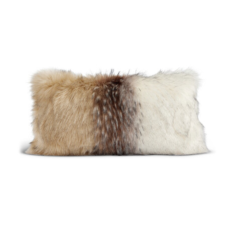 Limited Edition Faux Fur Pillow // Arctic Wolf // Lumbar