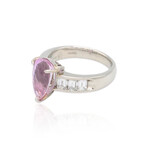 Platinum Diamond + Pink Tourmaline Ring // Ring Size: 7.5 // Pre-Owned