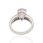 Platinum Diamond + Pink Tourmaline Ring // Ring Size: 7.5 // Pre-Owned