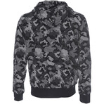 Cassius Hooded Sweatshirt // Black + Gray Camo (L)