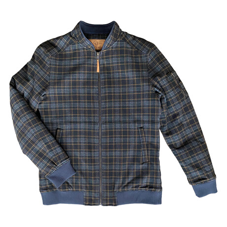 Bomber Jacket in Plaid // Navy (XS)