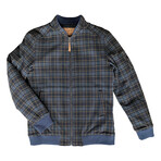Bomber Jacket in Plaid // Navy (L)