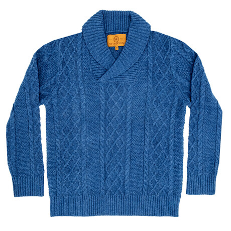 Shawl Collar Pull Over Sweater // Navy (XS)