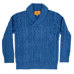 Shawl Collar Pull Over Sweater // Navy (2XL)