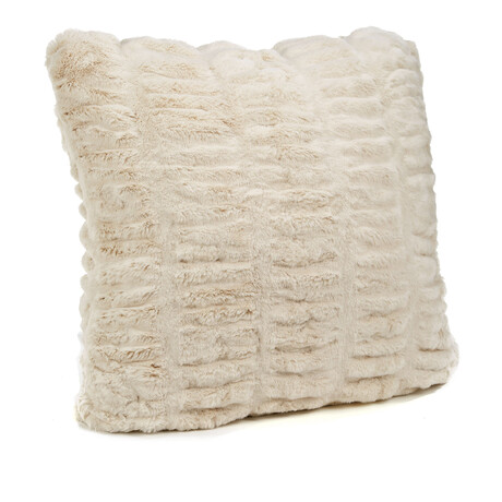 Couture Faux Fur Pillow // Ivory Mink (Lumbar)