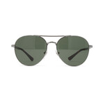 Men's PO2477S Aviator Polarized Sunglasses // Gunmetal + Green