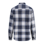 Buffalo Plaid Button Down Flannel Shirt // Blue Heather (X-Large)