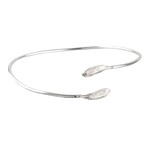 Arm Bracelet Made Of Mini Olive Leaves Open Cuff Bracelet Sterling Silver