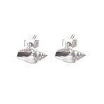 Real Sea Shell Stud Earrings In Sterling Silver