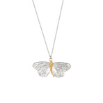 18K Gold Filled Butterfly Necklace On Sterling Silver