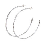 Big Hoop Earrings Made Of Olive Branch In Sterling Silver