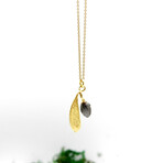 Real Olive Leaf + Fruit 14K Gold Filled + Black Rhodium On Sterling Silver