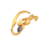 Ring Made Of Young Olive Shoot In Gold Plated + Rhodium Plated Silver