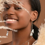 Real Butterfly Earrings Made Of Recycled Sterling Silver + Green Peridot Natural Stones