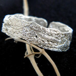 Real Tree Bark Band Ring In Sterling Silver