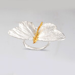 Butterfly Ring On Recycled Sterling Silver + 14K Gold Details