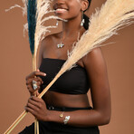 Real Butterfly Earrings Made Of Recycled Sterling Silver + Green Peridot Natural Stones