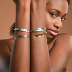 Olive Leaf Cuff Bracelet In Sterling Silver
