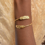 Mimoza Leaf Cuff Bracelet On Recycled Sterling Silver