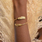 Mimoza Leaf Cuff Bracelet On Recycled Sterling Silver