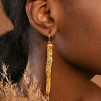 Tree Bark Earrings In Gold Plated Sterling Silver