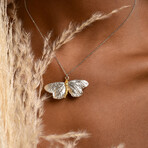 18K Gold Filled Butterfly Necklace On Sterling Silver