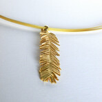 Acacia Leaf Necklace 14K Gold On Sterling Silver