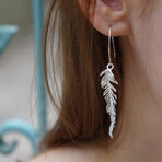 Mimosa Pudica Leaf Earrings On Sterling Silver