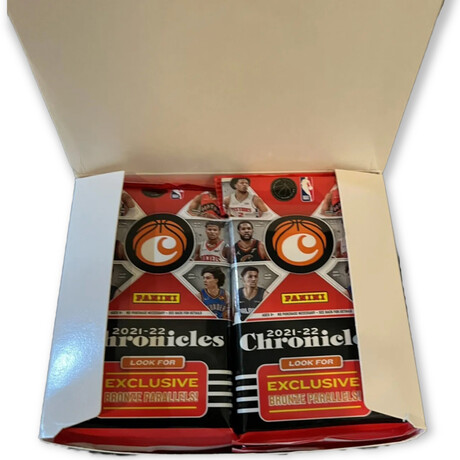 2021-22 Panini Chronicles NBA Basketball Fat Pack Cello Box // Chasing Rookies (Mobley, Cunningham, Barnes Etc.) // Sealed Packs Of Cards