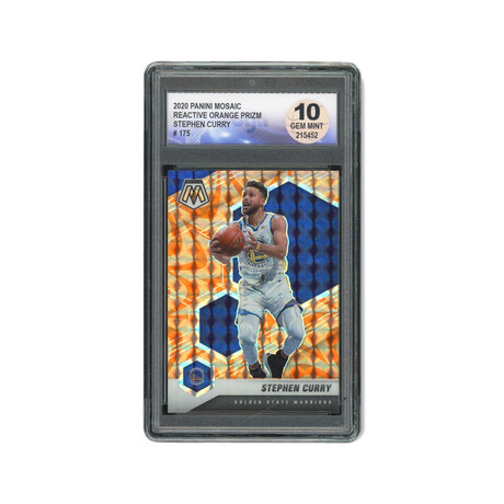 Stephen Curry // 2020 Panini Mosaic Reactive Orange Prizm // DGA 10 Gem Mint
