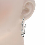 New World 14K White Gold + Sterling Silver Hoop Earrings I // Store Display