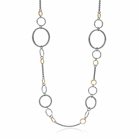 Old World 18K Yellow Gold + Sterling Silver Necklace // 20" // Store Display