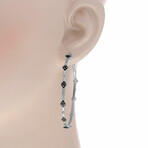 New World Sterling Silver Diamond Hoop Earrings // Store Display