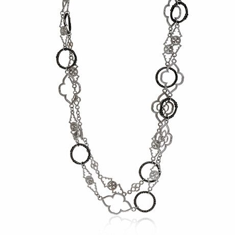 New World Sterling Silver + Black Spinel Necklace // 34" // Store Display