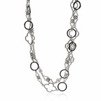 New World Sterling Silver + Black Spinel Necklace // 34" // Store Display