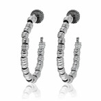 New World 14K White Gold + Sterling Silver Hoop Earrings // Store Display