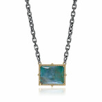 Old World 18K Yellow Gold + Sterling Silver Diamond + Peruvian Opal + Mother of Pearl + Quartz Necklace II // 16"-18" // Store Display