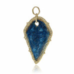 Sueno 18K Yellow Gold Diamond + Blue Patina Pendant // Pendant Only // Store Display