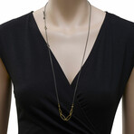 Old World 18K Yellow Gold + Sterling Silver Diamond Necklace // 28"-32" // Store Display