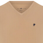 Liam V-Neck T-Shirt // Sand (XL)