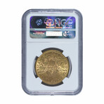 1875-S $20 Liberty Double Eagle // NGC Certified AU58 // Wood Presentation Box