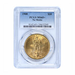 1908 $20 Gold St Gaudens Double Eagle // PCGS Certified MS65+ // Wood Presentation Box