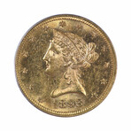 1893 $10 Gold Liberty // PCGS Certified MS62 // Wood Presentation Box