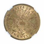 1875-S $20 Liberty Double Eagle // NGC Certified AU58 // Wood Presentation Box