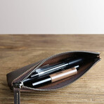 The Pallavi Pencil Case - Makeup Bag // Dark Brown