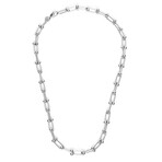 Jean Claude Jewelry // 22" Stainless Steel Staple Link Chain // Silver