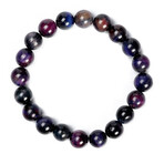 Jean Claude Jewelry // 10mm Tiger's Eye Beads Stretch Bracelet // Multicolor