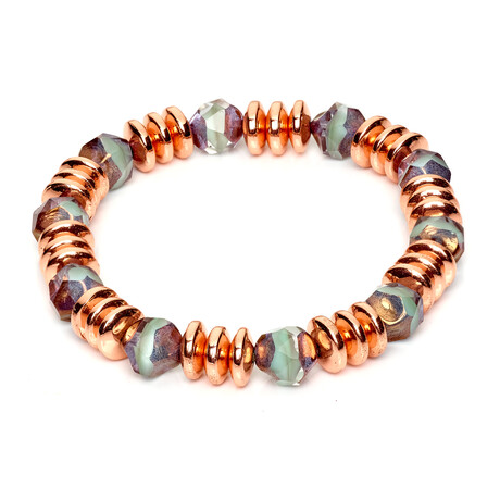 Jean Claude Jewelry // 8mm Rose Gold Hematite + Transparent Crystal Beads // Multicolor