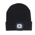 Solid Knit Rechargeable LED Beanie // Black