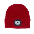 Solid Knit Rechargeable LED Beanie // Red